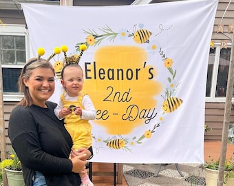 Bee Verjaardagsversieringen, Bee Day Achtergrond, Banner 2e Verjaardagsfeestje, Bee Day Decoraties, Happy Bee Day, Bee Day Banner, Bumble Bee Party