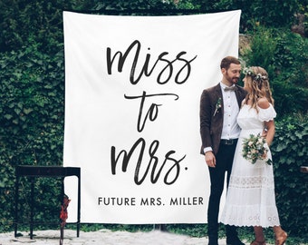 Miss To Mrs Sign, Bridal Shower Backdrop, Bridal Shower Decorations, Future Mrs Banner, Bridal Backdrop, Bridal Shower Sign, Bridal Party