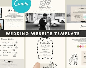 Canva Hochzeit Website Vorlage, Digitale Hochzeitsvorlage, bearbeitbare Website, Benutzerdefiniert, RSVP, Vorgefertigte Website, Wunderlich Save The Date Online