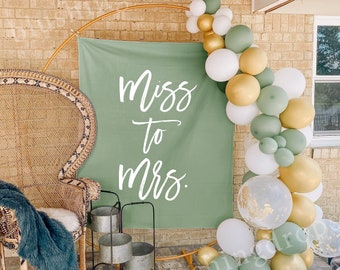 Sage Green Bridal Shower Backdrop Miss To Mrs Backdrop, Bridal Brunch Sign, Bridal Shower Party, Bridal Backdrop, Bridal Shower Banner