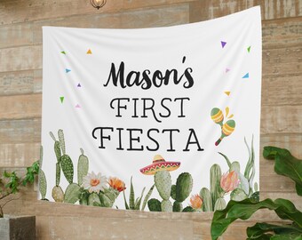 First Fiesta Birthday Decorations, Mexican 1st Birthday Banner, First Fiesta Backdrop, Cactus Fiesta Birthday Banner, Kids Fiesta Party