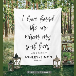 Custom Wedding Backdrop, Rustic Backdrop, Wedding Tapestry Backdrop, Outdoor Wedding Decorations, Christian Wedding Decor, Solomon 3:4