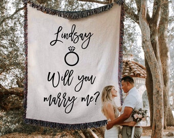 Will You Marry Me Sign Blanket Wedding Proposal Decorations Proposal Ideas  Marriage Proposal Keepsake Unique Proposal Sign Proposal Decor