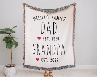 Personalized Blanket for Grandpa Papa Blanket Unique Grandpa Gift Christmas Family Blanket Gigi Blanket Custom Throw New Grandpa To Be