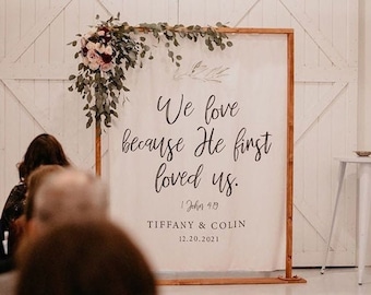 Telón de fondo para boda cristiana, decoraciones para ceremonias de boda, decoración de arcos para bodas, decoración de pasillos para bodas, telón de fondo con escrituras, versículo bíblico para bodas