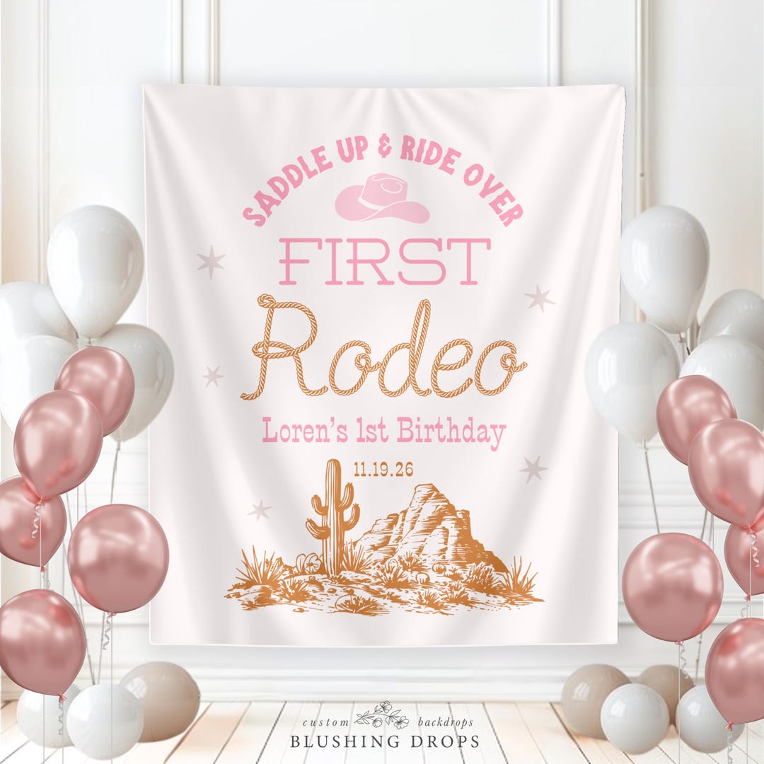 Pro Rodeo Banner First Rodeo 1st Birthday Banner, Western 1st Birthday Decor, Cowgirl ...