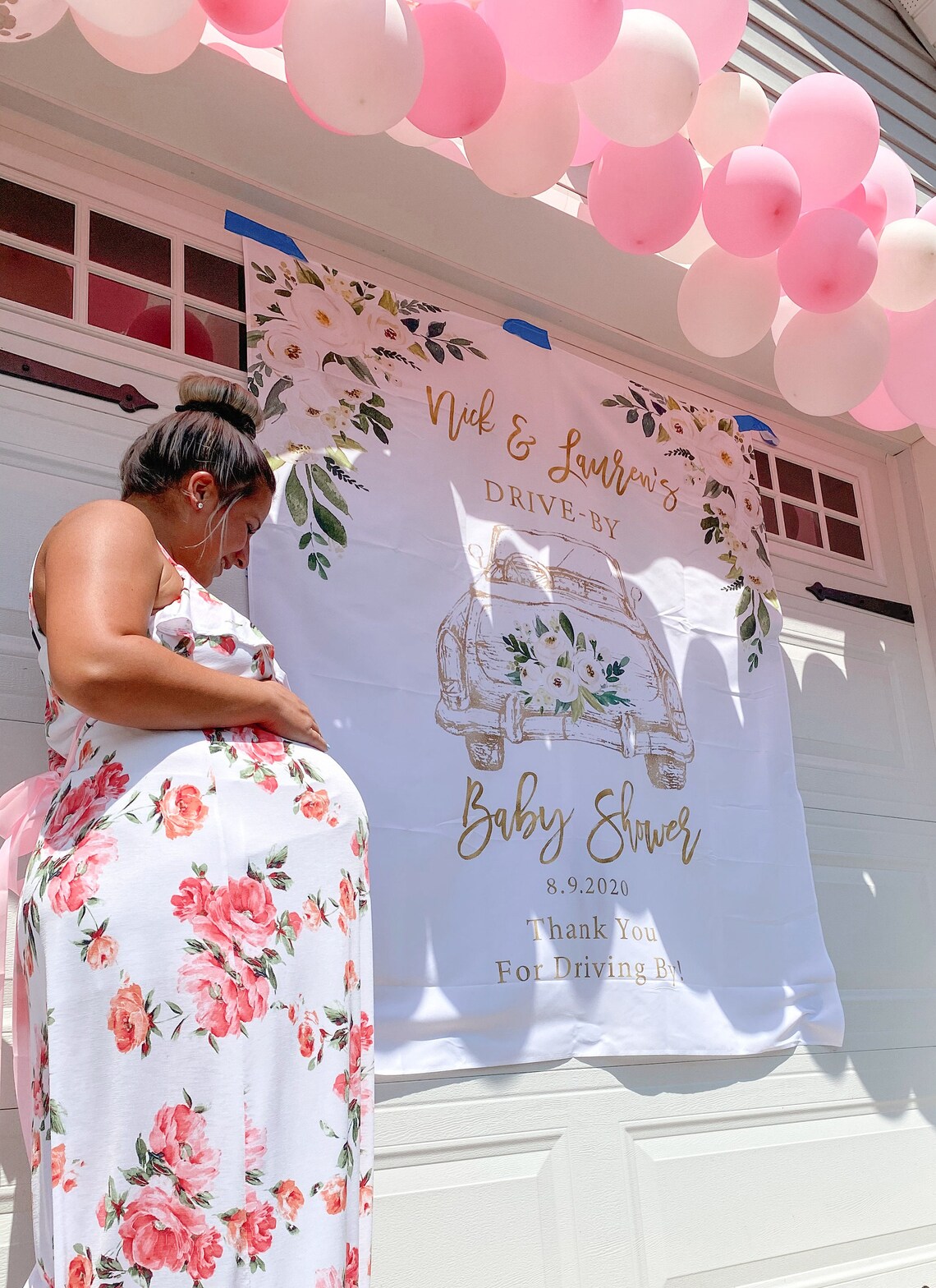 Drive by Bridal Shower Banner Floral Bridal Shower Drive Etsy