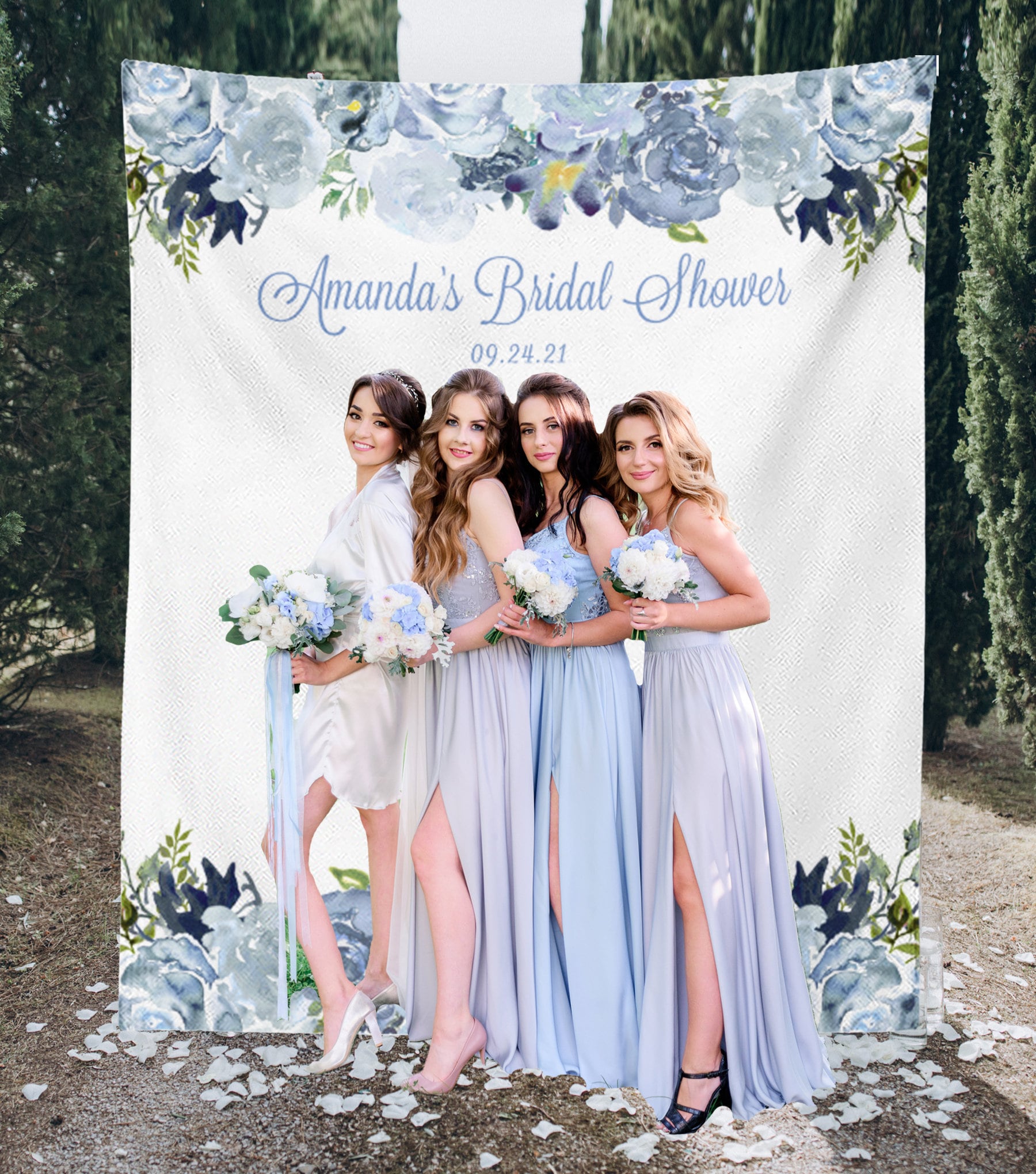 navy blue dress for baby girl Bridal Shower Backdrop Blue, Dusty Blue Bridal Shower Decorations, Bridal  Shower Photo Backdrop, Bridal Shower Banner, Bridal Party Decor