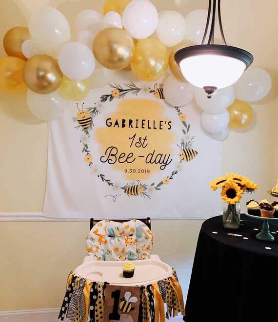 Bee Birthday Backdrop Bumble Bee Birthday Bee Birthday