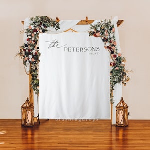 Wedding Backdrop for Photos, Wedding Reception Decor, Backyard Wedding Decor, Rustic Wedding Backdrop, Wedding Photo Booth Backdrop, Fabric image 7