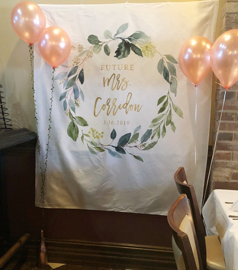 Greenery Bridal Shower Photo Backdrop Botanical Bridal Shower Etsy