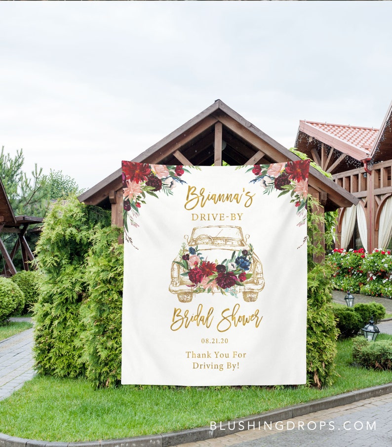 Drive by Bridal Shower Sign Bridal Shower Drive Through Etsy