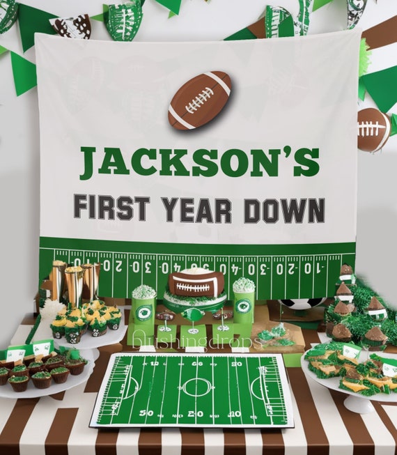 Custom First Year Down Banner, Football 1st Birthday Decorations, Rookie  Party, Background, Personalized Banner - Yahoo Shopping