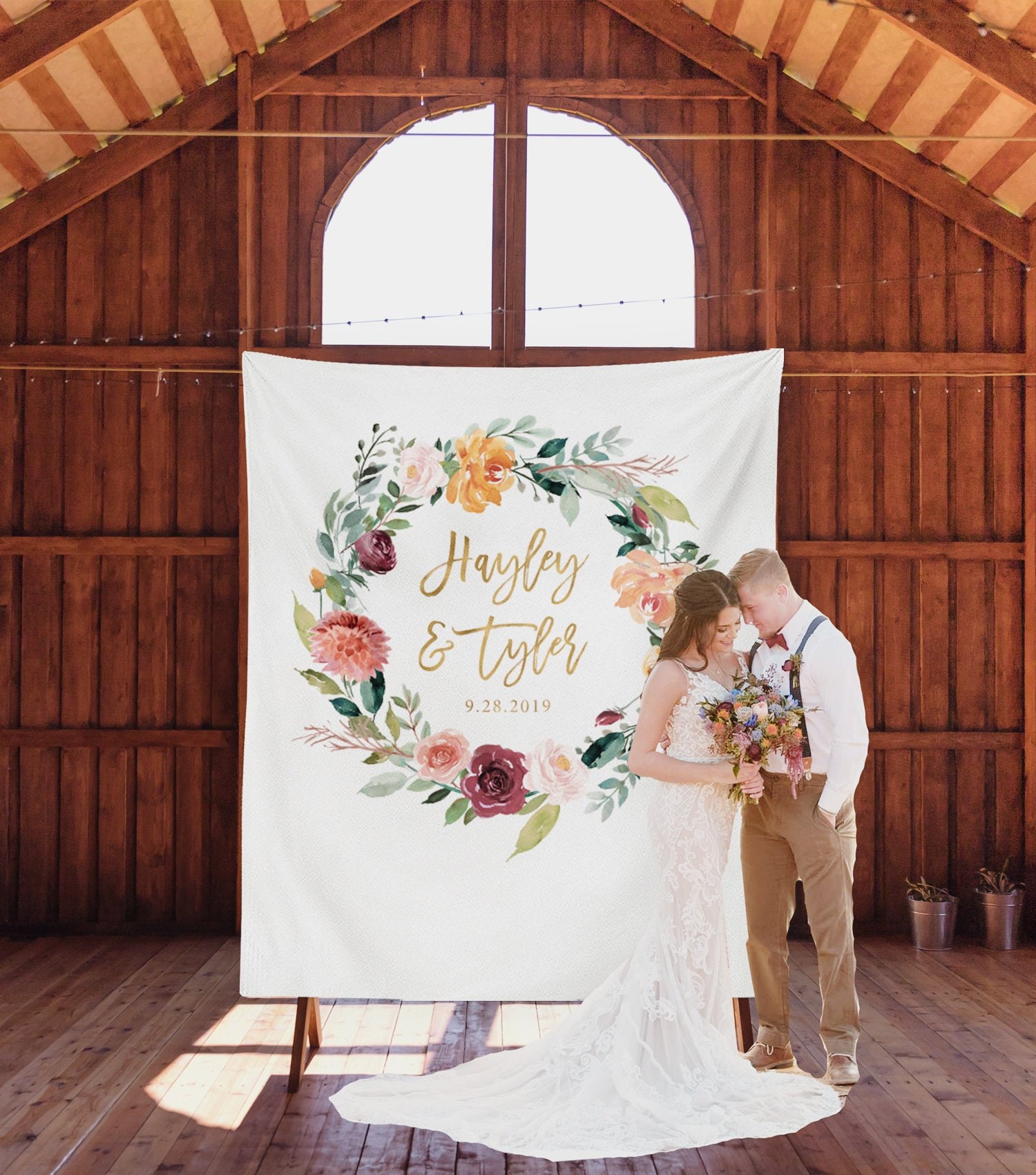 Boho Wedding Backdrop For Reception Personalized Wedding Etsy