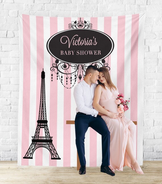 Paris Baby Shower Backdrop French Baby Shower Decorations Etsy