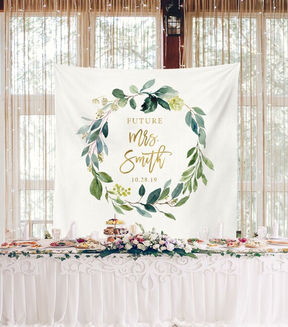 Greenery Bridal Shower Backdrop Future Mrs Banner Garden Bridal