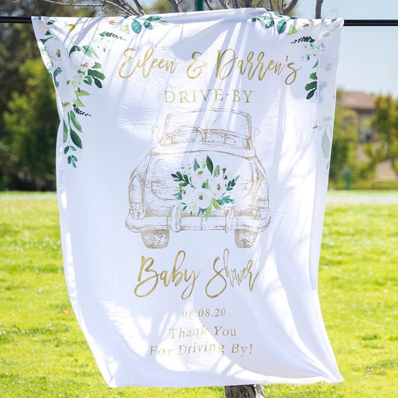Drive by Bridal Shower Banner Floral Bridal Shower Drive Etsy