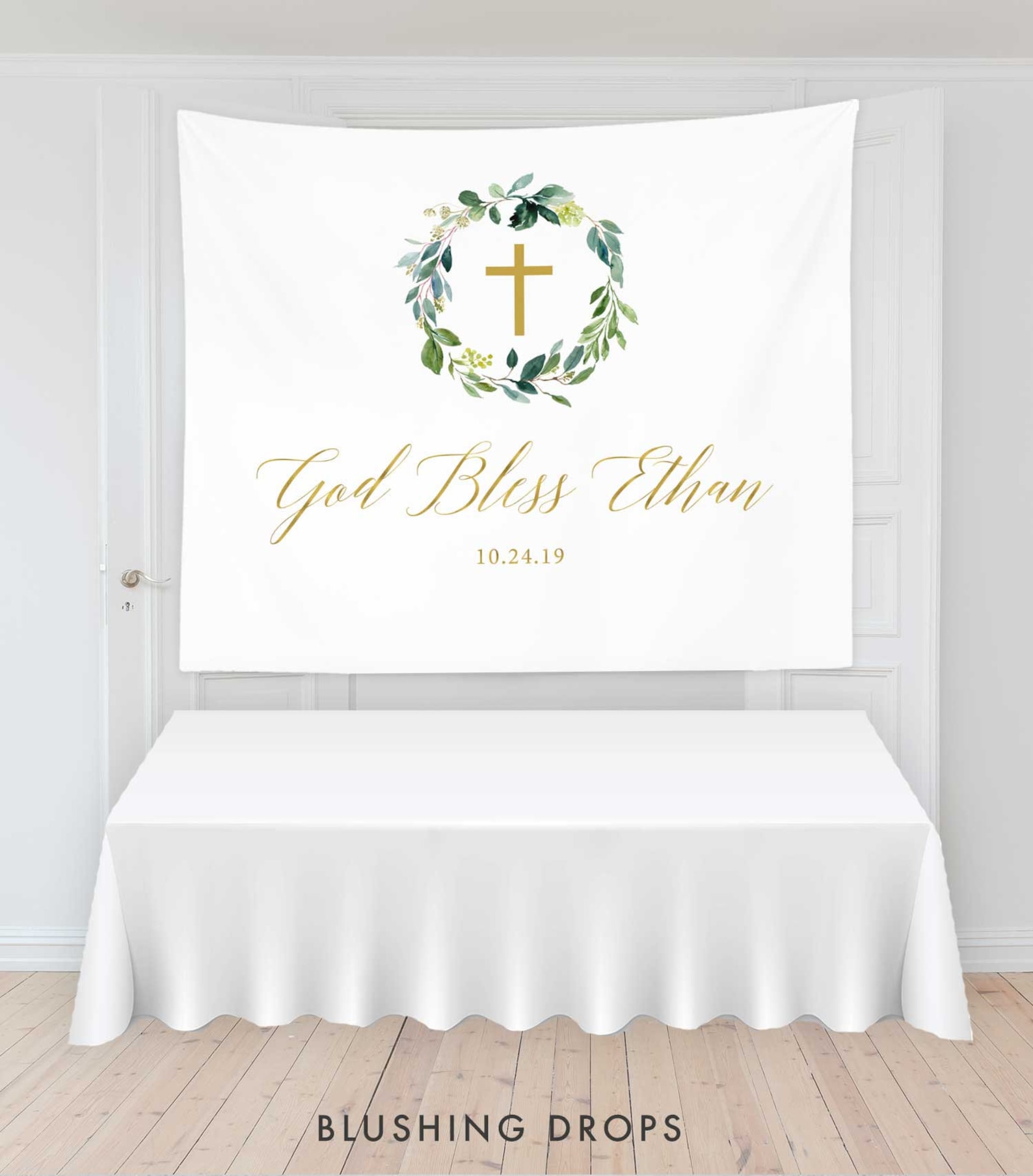 Baptism Decorations Backdrop Rustic Baptism Baptism Banner Etsy