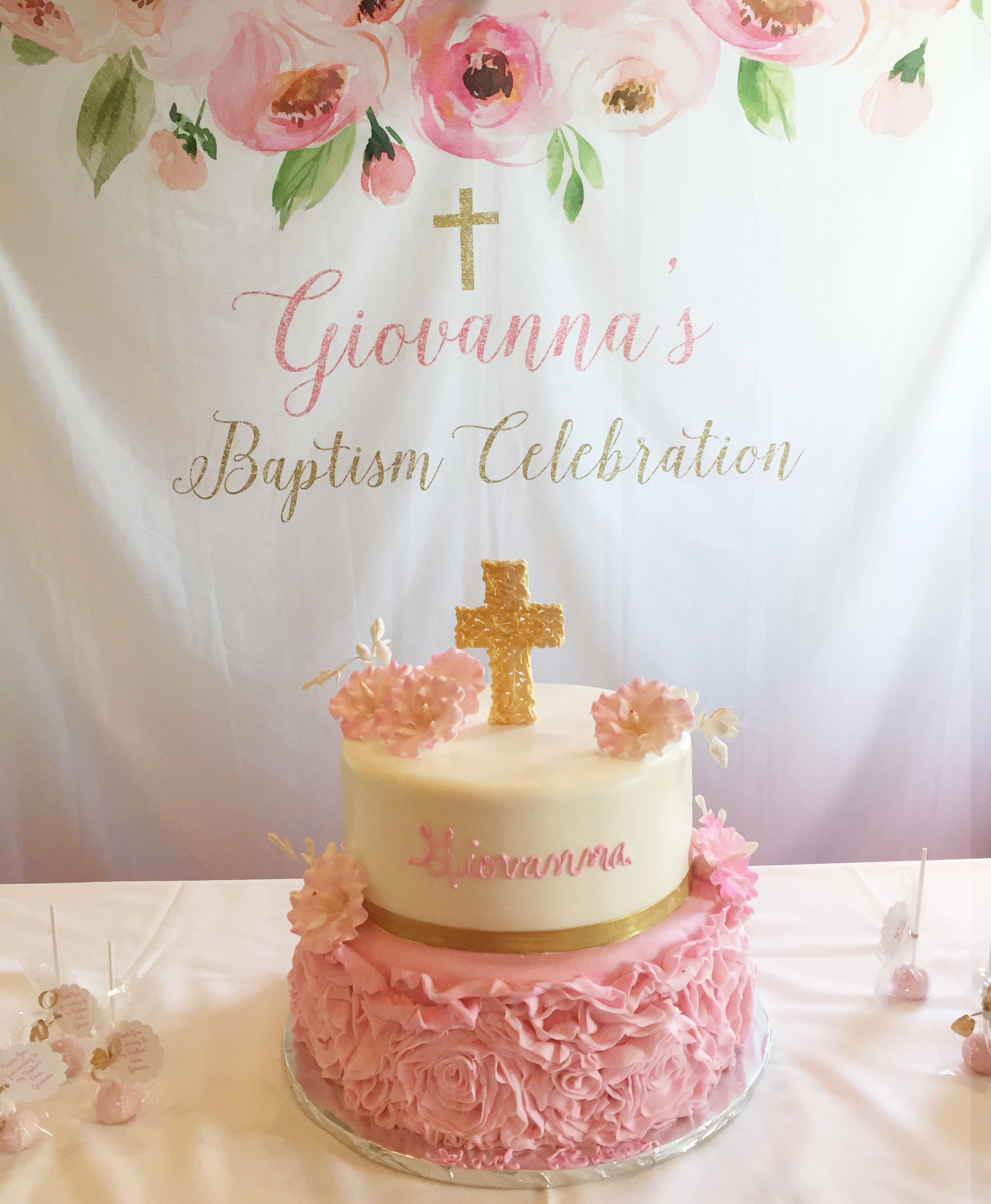 Baptism Backdrop Girl Baptism Banner Baptism Photo Booth Etsy