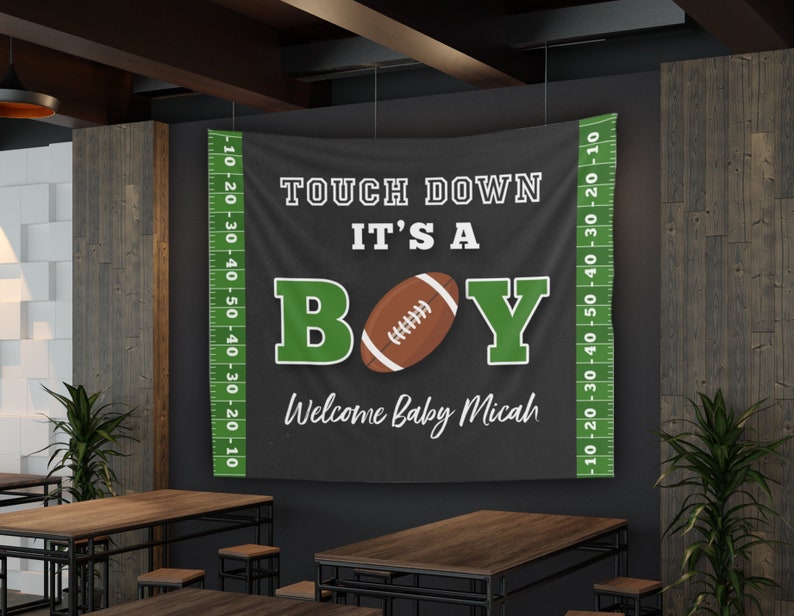 Football Baby Shower Backdrop Boy Baby Shower Ideas Sport Etsy