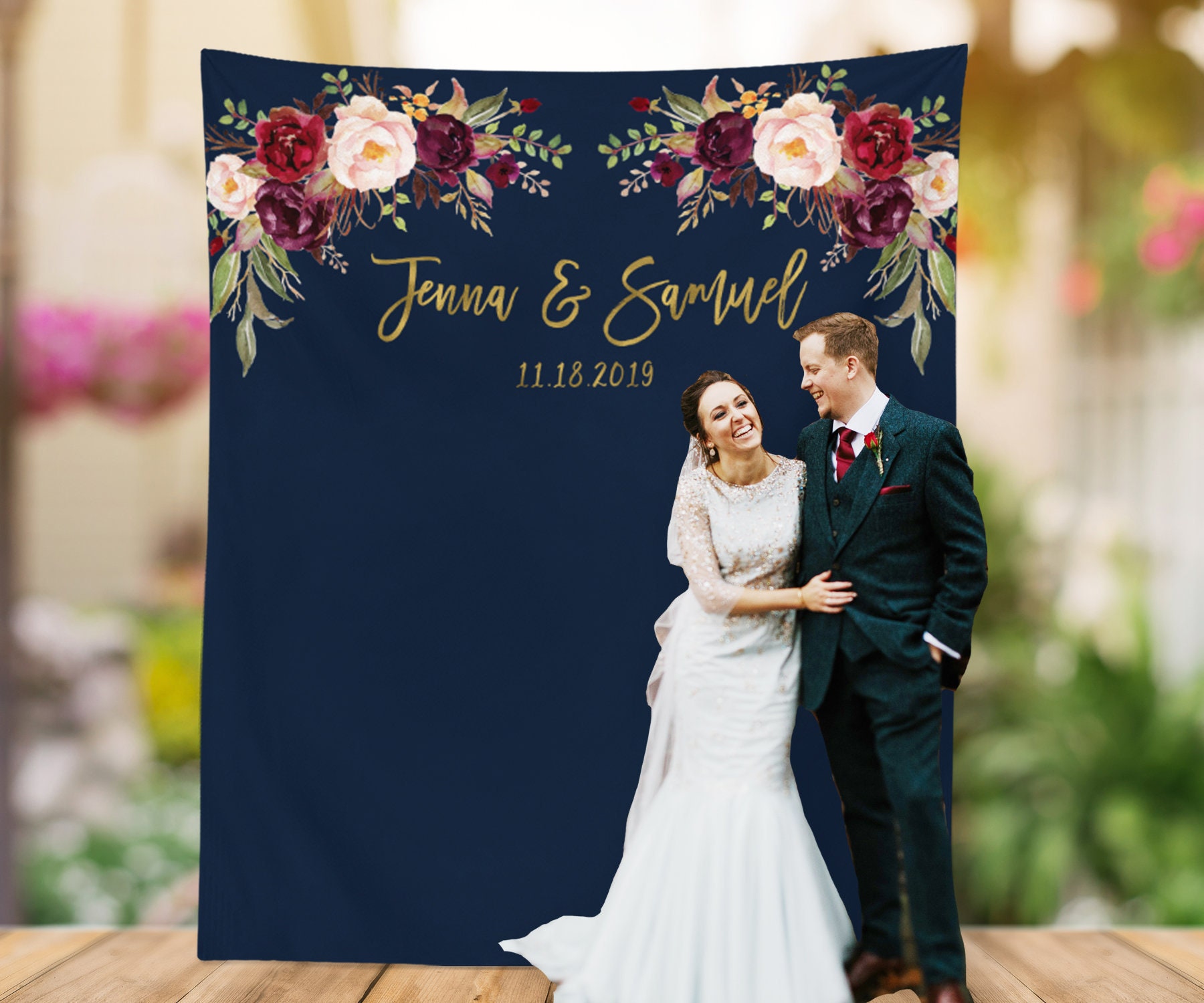 Navy Wedding Decorations Wedding Photo Backdrop Fall Wedding Etsy