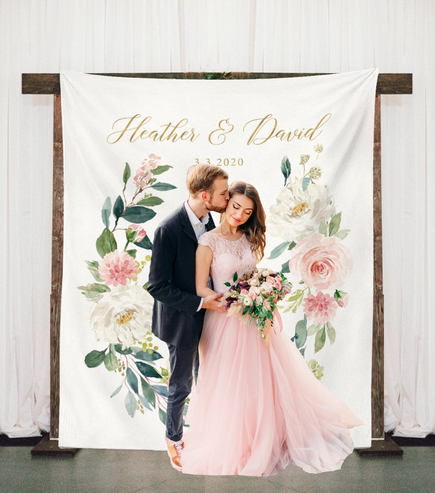 Floral Wedding Decor Wedding Photo Booth Backdrop Spring Etsy