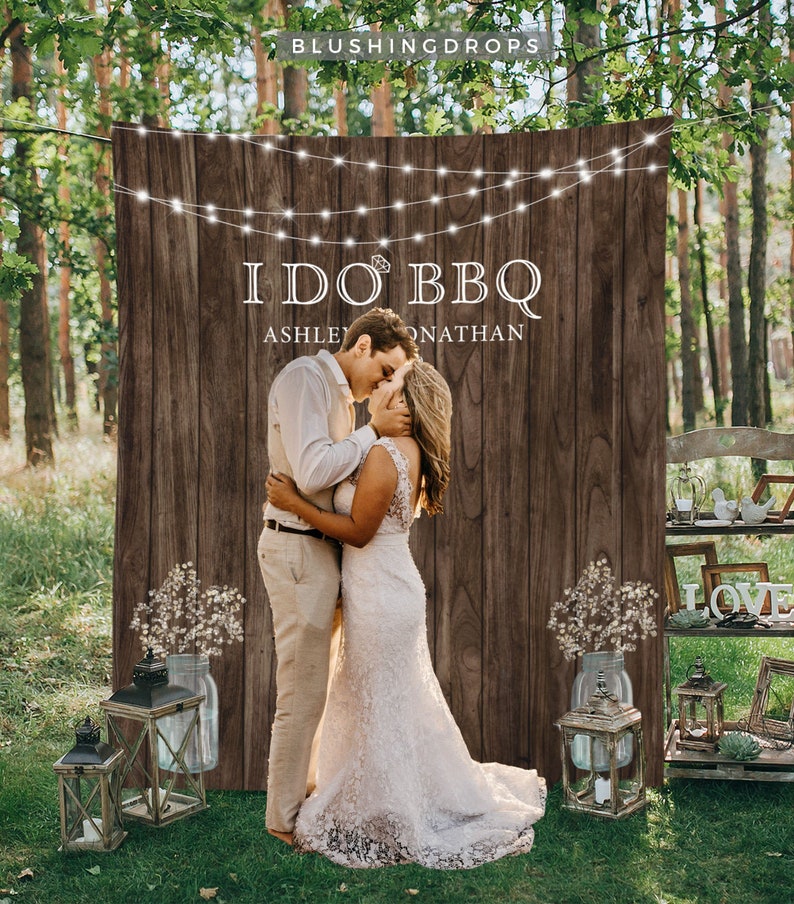 Engagement Backdrop, I Do BBQ Sign, I Do BBQ Decorations, Couples Shower Banners, BBQ Rehearsal, Backyard Engagement Party Decorations image 1