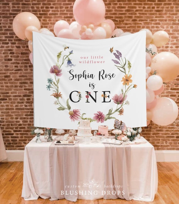 Jollyboom Striscione decorativo di compleanno con fiori di campo, banner di buon compleanno boho floreale festa di compleanno senza banner fai da te per ragazze boho Wildflower festa di compleanno