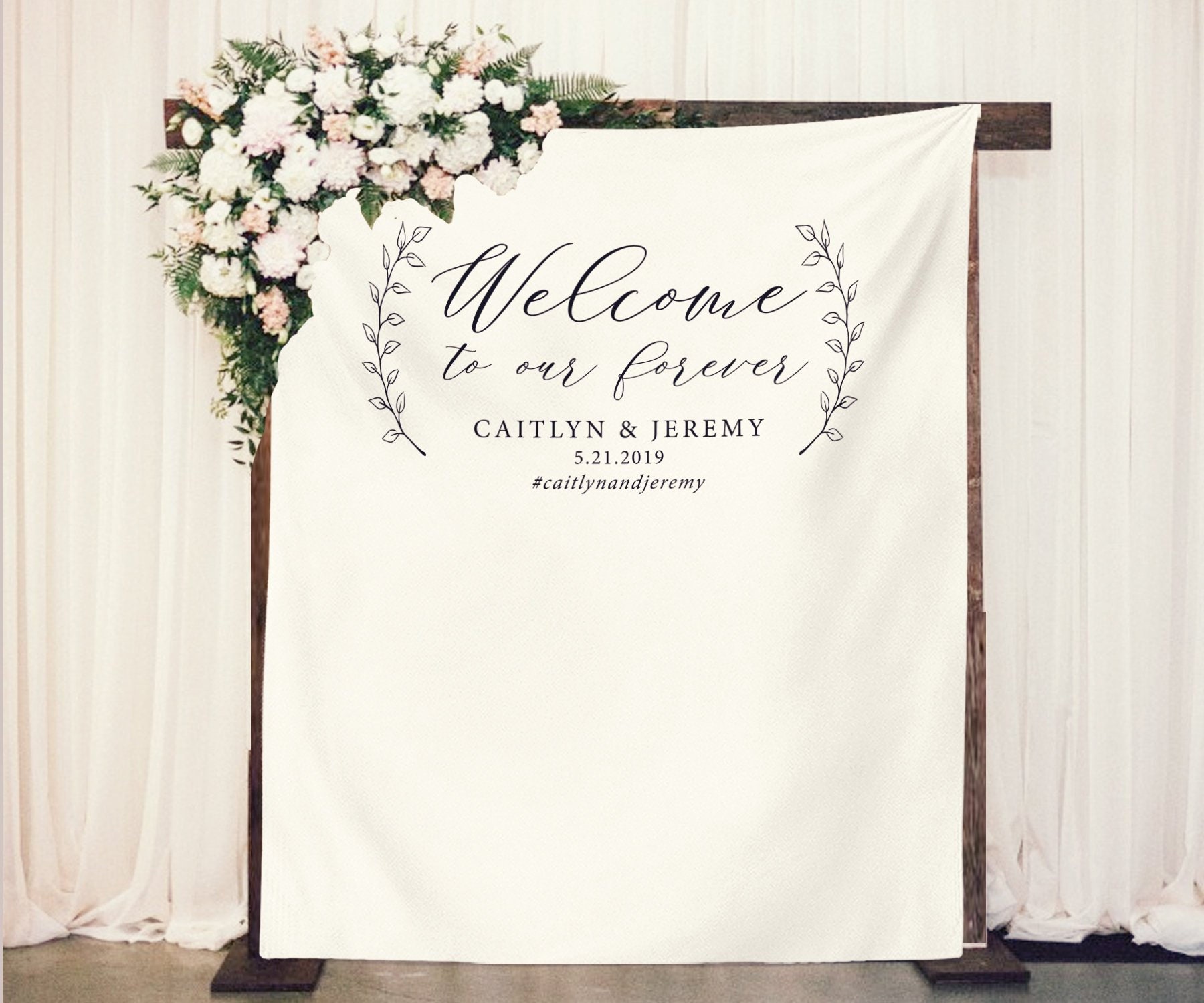 Welcome To Our Forever Wedding Welcome Banner Reception Etsy