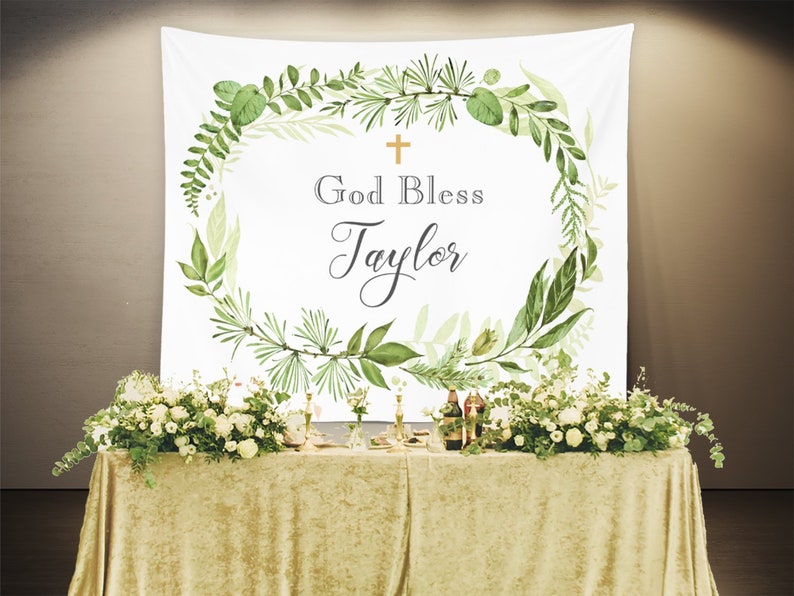 Baptism Backdrop Boy Boy Baptism Decorations God Bless Etsy Hong Kong