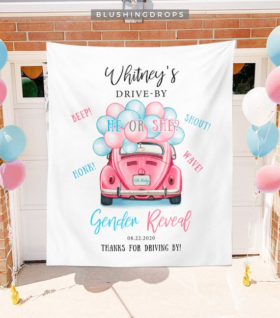 Gender Reveal Ideas Gender Reveal Decorations Gender Reveal Party Drive By Baby Shower Sign Boy Or Girl Banner He Or She Drive Through By Blushingdrops Catch My Party
