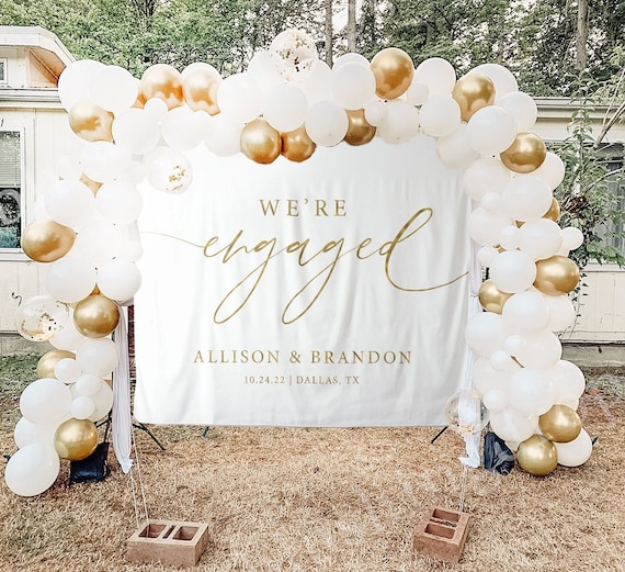 Engagement Party Backdrop, Engagement Decor, Engagement Sign, Rustic  Engagement Ideas EP1 