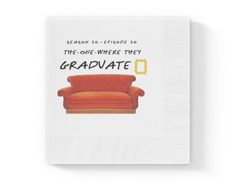 Friends Graduation Party Napkins, The One Where They Graduate, Friends Graduation Party 2024, Friends Themed Party Decorations, Grad Party