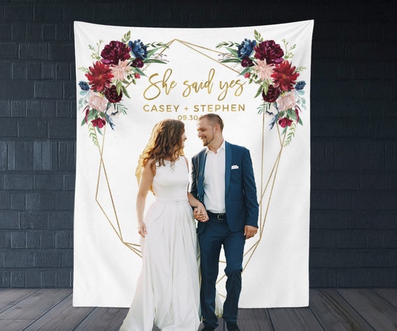 She Said Yes Banner, Engagement Party Backdrop, She Said Yes Backdrop, Engagement Party Ideas, Engagement Banner, Photo Booth Backdrop Il_570xn