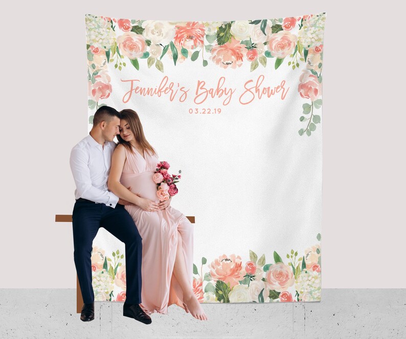 Baby Shower Decorations Girl Floral Baby Shower Backdrop Etsy