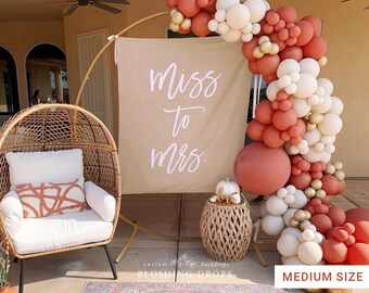 Minimalist Bridal Shower Decorations, Miss To Mrs Backdrop Tapestry, Boho Bridal Shower Backdrop, Sand Bridal Shower Backdrop, Beige Taupe