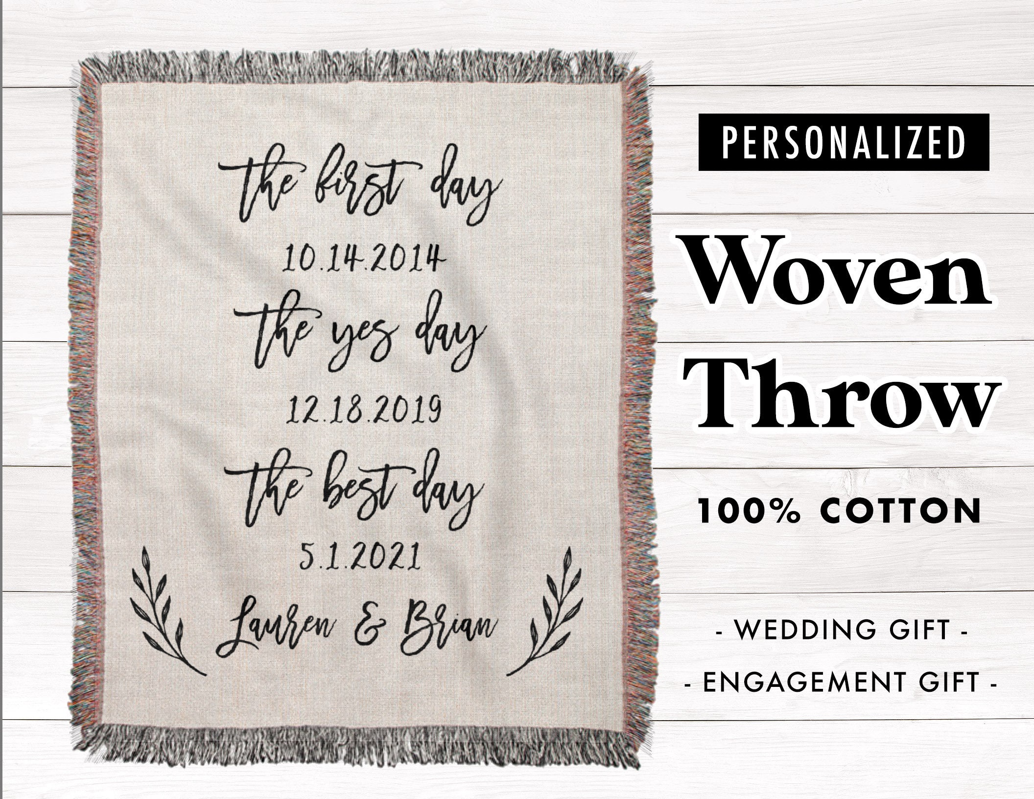 Personalized Wedding Blanket Wedding Gift Custom Engagement Etsy