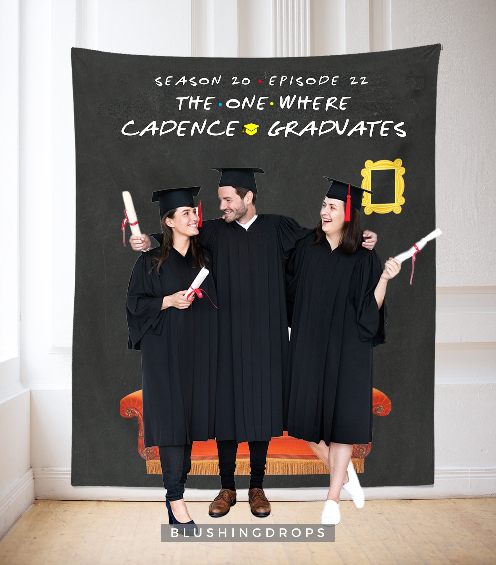 Friends Themed Graduation Backdrop the One Where Graduate - Etsy