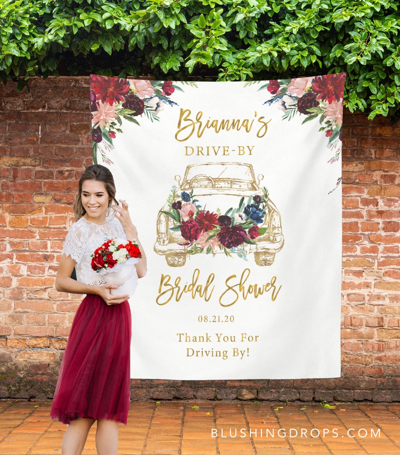 Drive by Bridal Shower Sign Bridal Shower Drive Through Etsy