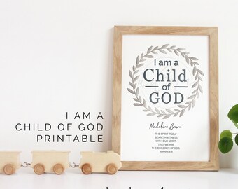 I am a Child of God Watercolor Nursery Print | Galatians 3:26 art print | Child Baptism Gift | I am a Child of God Art Print