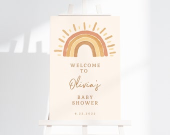 Printable 2x3 Baby Shower Welcome Sign | Sunshine Baby Shower | Instant Download | Ray of Sunshine Baby Shower