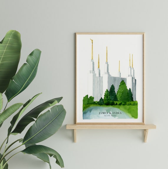 Washington DC LDS Temple Art Watercolor Print First - Etsy