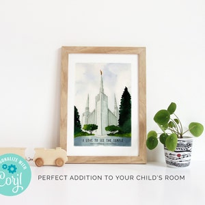 Portland LDS Temple Watercolor Painting | LDS Wedding Gift | LDS Baptism Gift | Customized Temple Painting