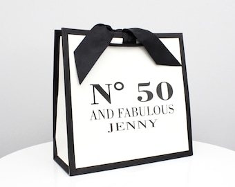 Personalised Milestone Birthday Gift Bag | Custom Name | 18th 21st 30th 40th 50th 60th 70th Present