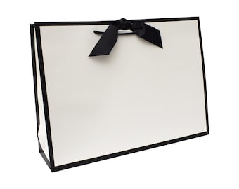 Luxe effen cadeautas met lint | Boutique tassen voor bruiloften en evenementen | Papieren tassen