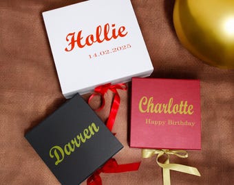 Personalised Birthday Gift Box – Keepsake Bridesmaid Proposal Box with Ribbon - UV Print