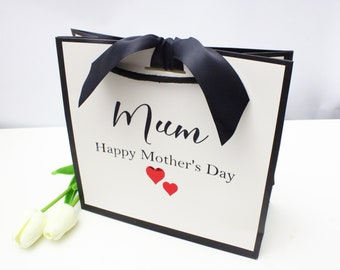 Pochette cadeau personnalisée pour la Fête des Mères - Sac en papier plastifié de luxe