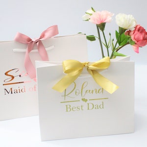 Personalised Gift Bags - Bridesmaid gift bag - Luxury Gift Bag with Ribbon - Birthday Gift Bag - Weddings - Black gift bags