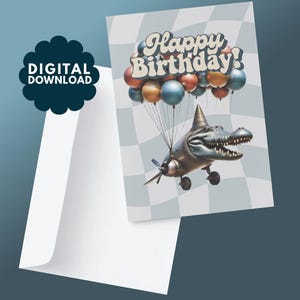 Biglietto di auguri per il compleanno di Italian Brain Rot / Biglietto con meme Bombardino Coccodrillo AI / Download digitale stampabile / Biglietto divertente per TikTok / 5x7