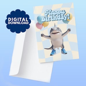 Biglietto di auguri per il compleanno di "Italian Brain Rot" / Biglietto con meme "Tralalero Tralala AI" / Download digitale stampabile / Biglietto divertente per TikTok / 5x7